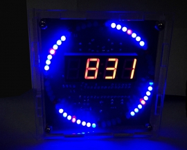 DS1302 DIY Rotating LED Clock Kit with Temperature and Light Control, 4-Digit Display
